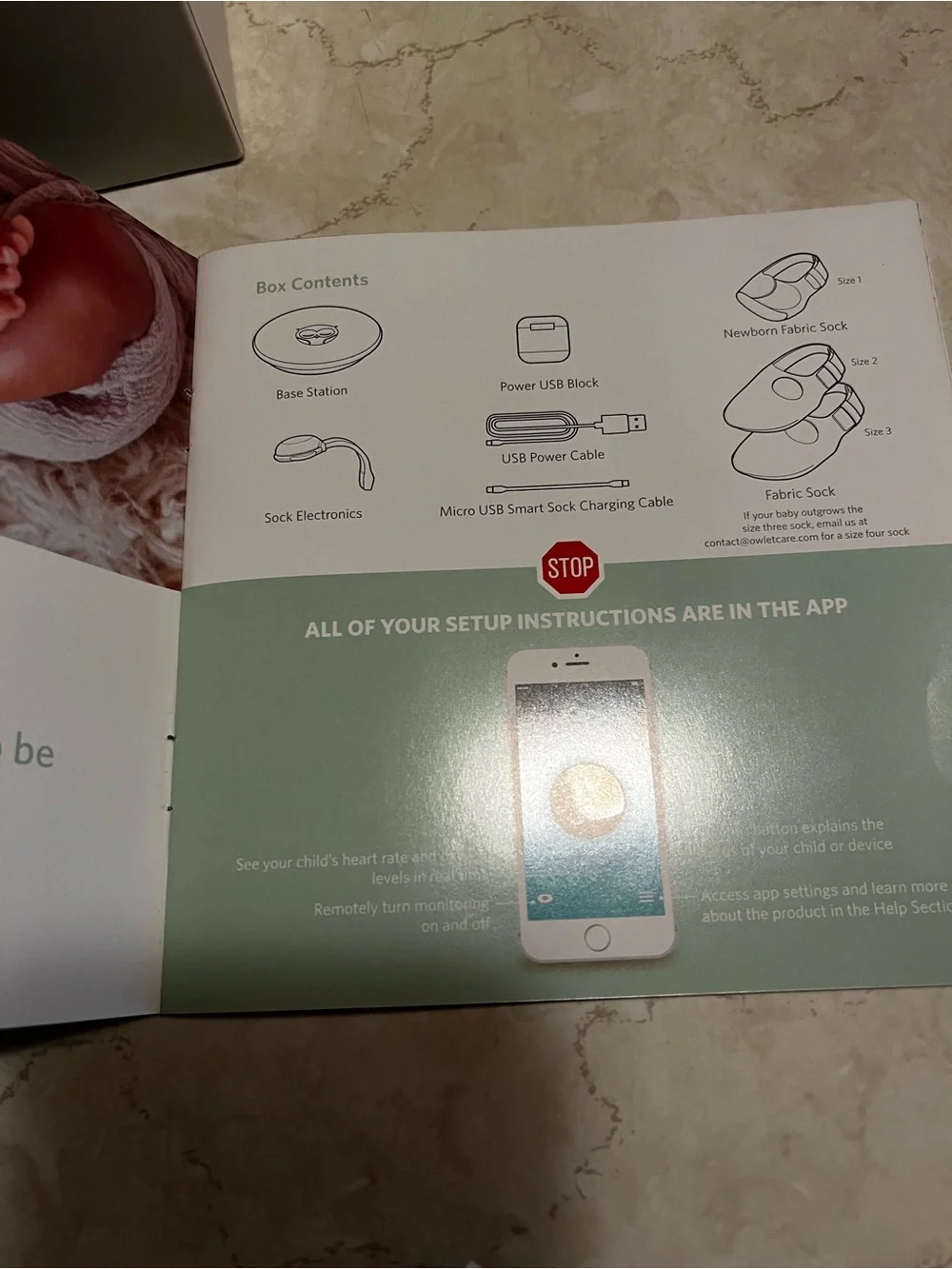Baby Care Mint Newborn Sock Monitoring Kit